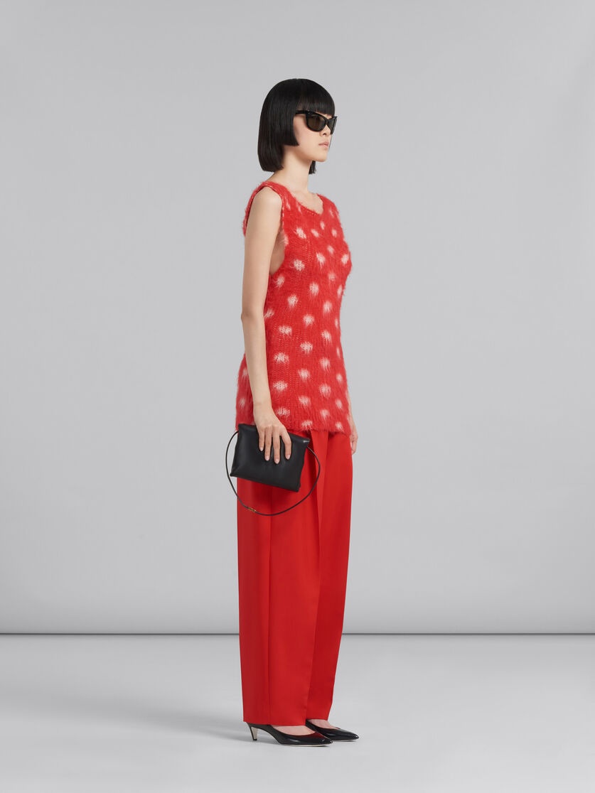 RED MOHAIR SLEEVELESS JUMPER WITH POLKA DOTS - 5
