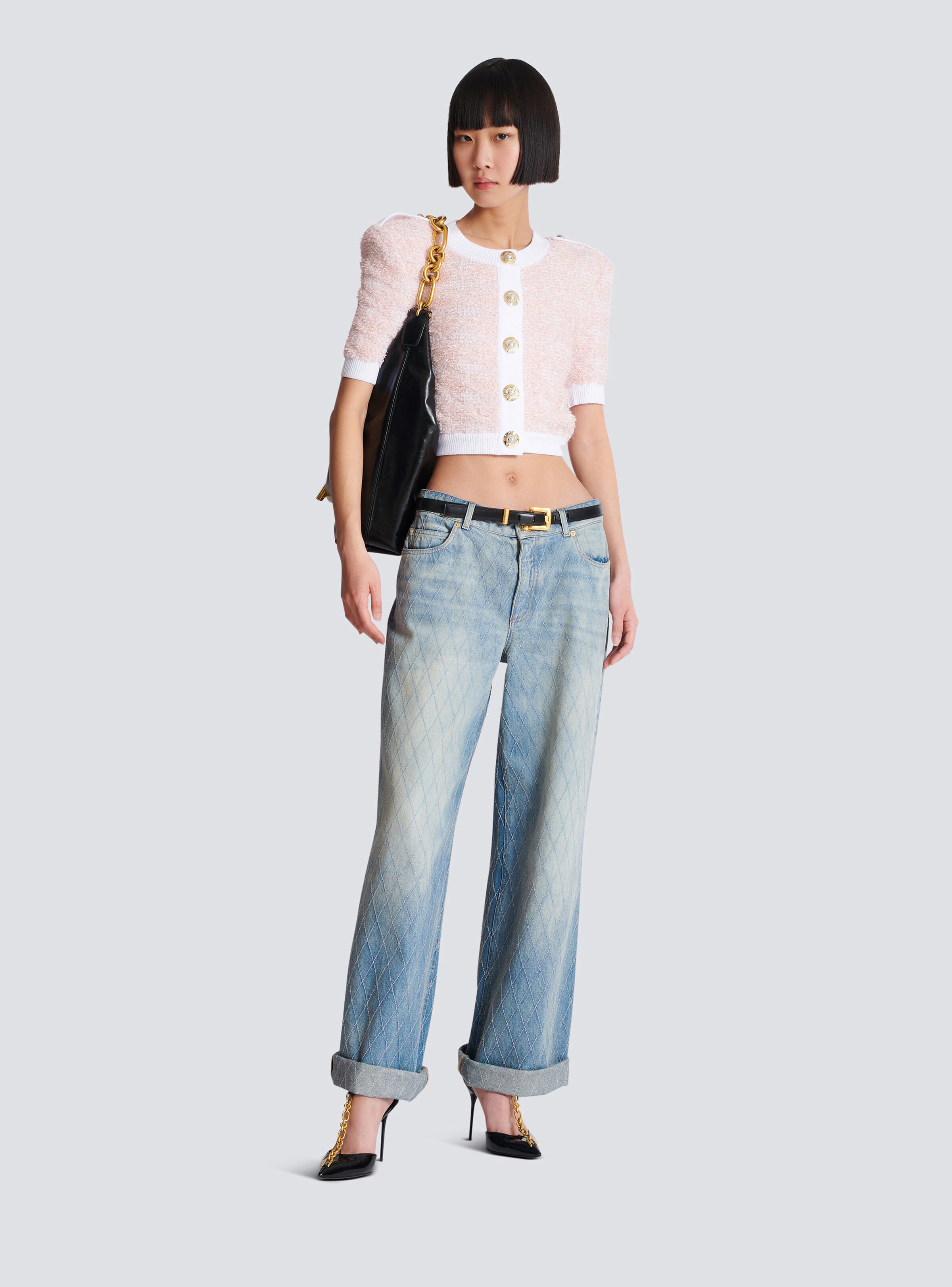 Short-sleeved knit cardigan - 2
