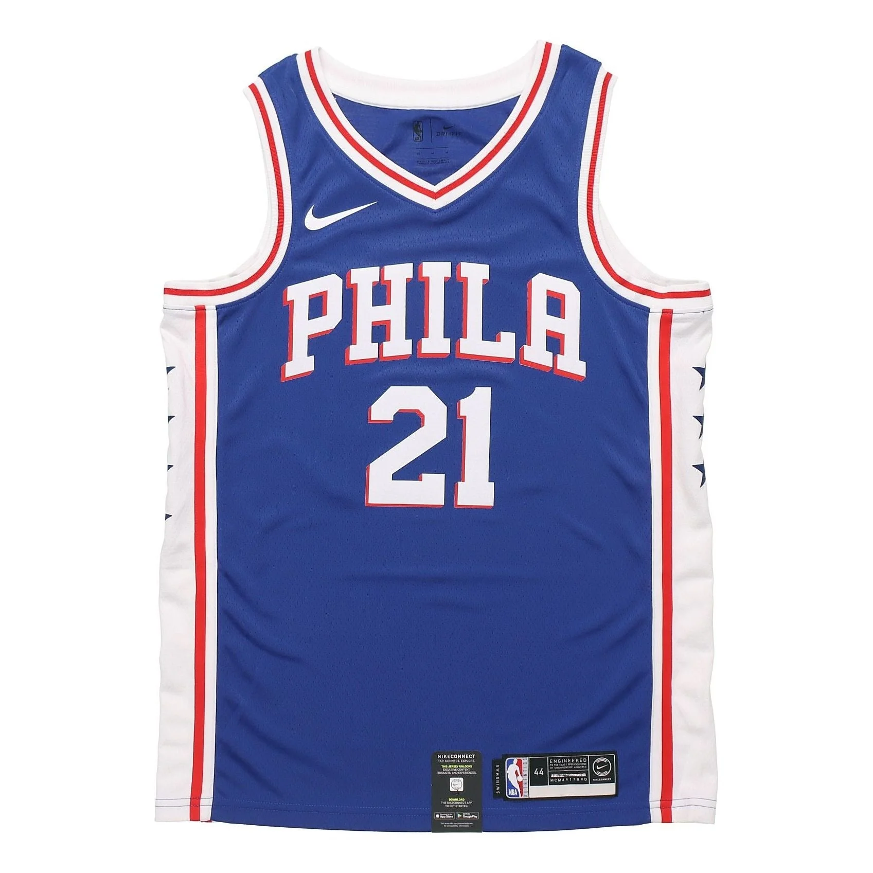 Nike Philadelphia 76ers Joel Embiid No. 21 Jersey Blue CJ7678-498 - 1