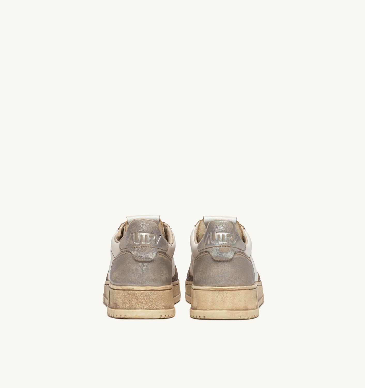 MEDALIST LOW SNEAKERS SUPER VINTAGE IN WHITE CHOCOLATE AND SILVER LEATHER - 3