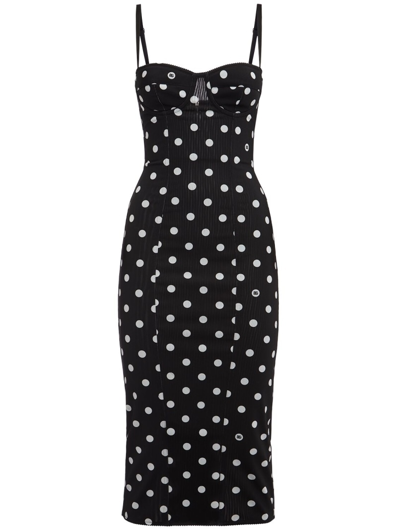 Polka dots printed midi dress - 1