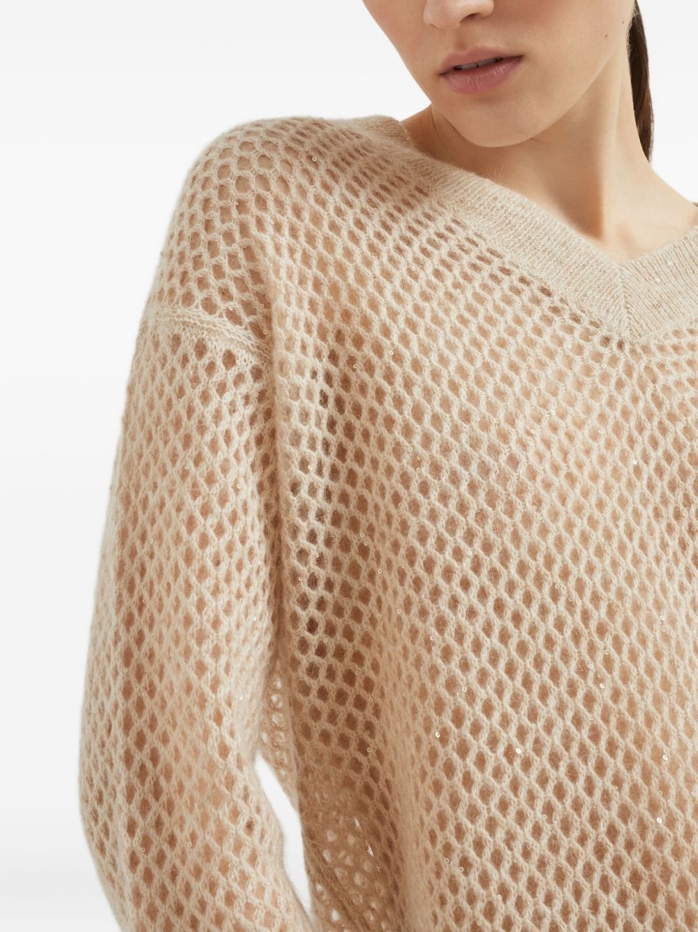open-knit sweater - 6