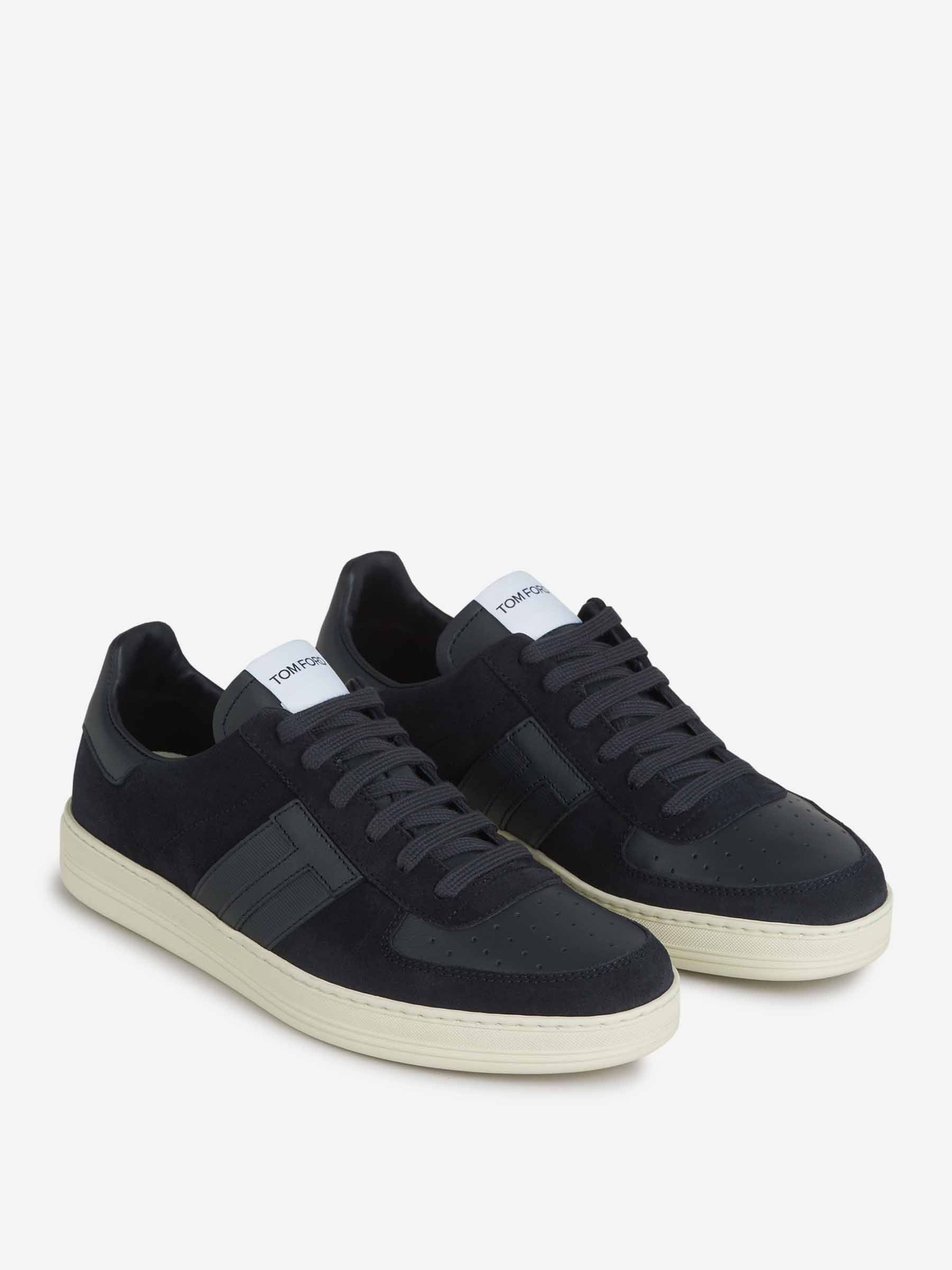 【関税込み】tom ford Logo leather sneakers Logo leather sneakers in white - Tom Ford | Mytheresa