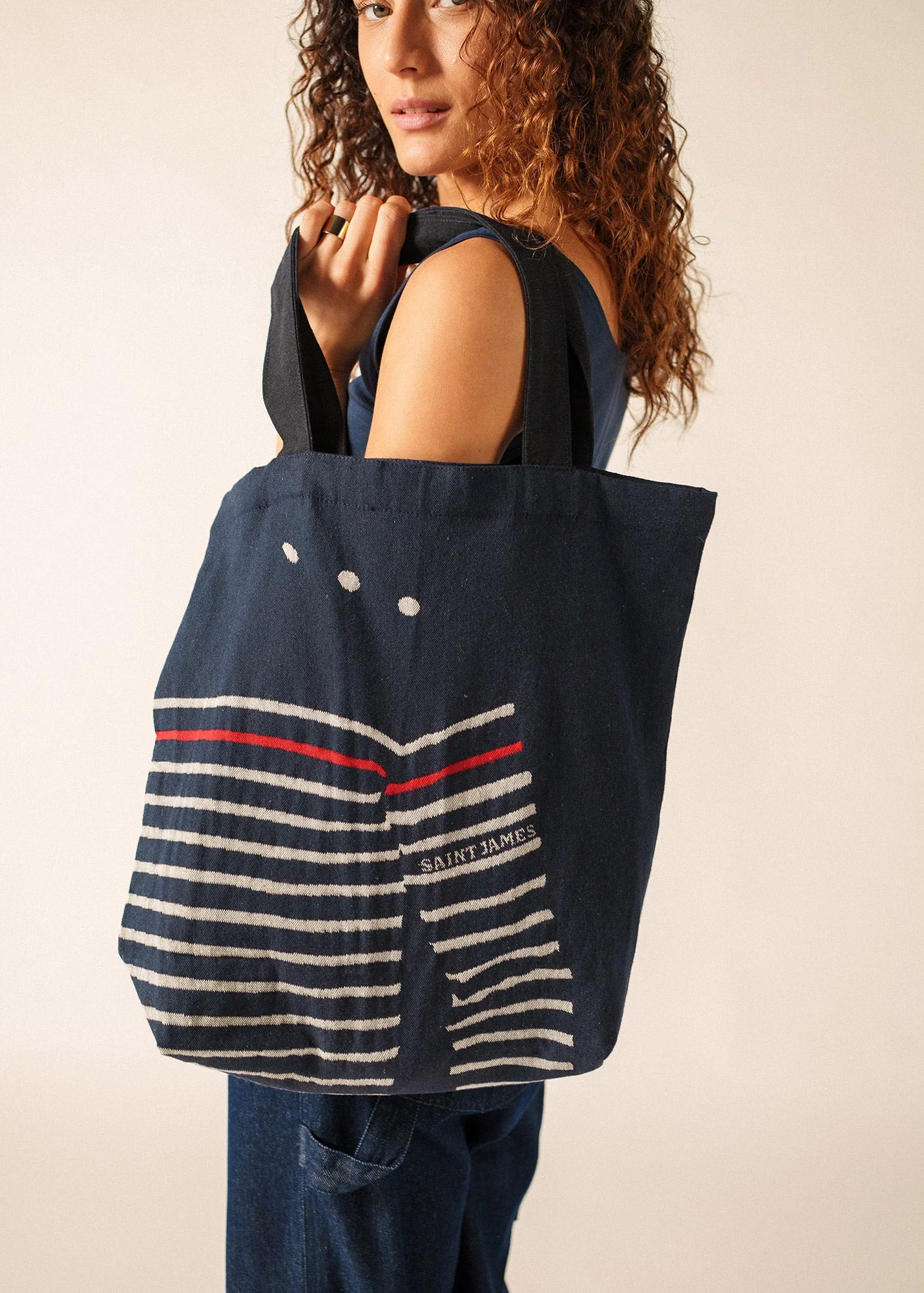 Striped Tote Bag - 1