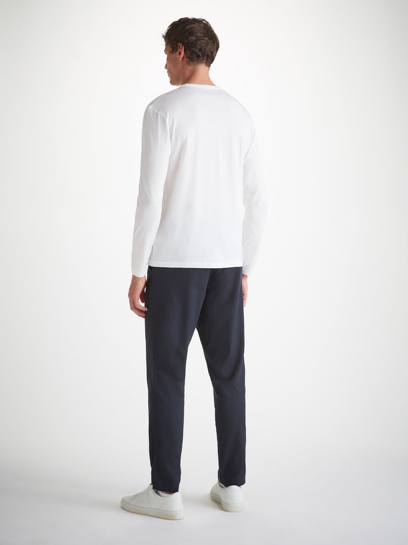 Men's Long Sleeve T-Shirt Barny Pima Cotton White - 4