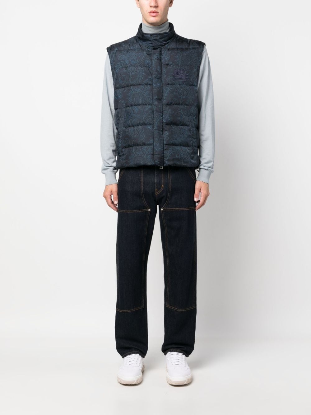 paisley-print funnel-neck gilet - 2