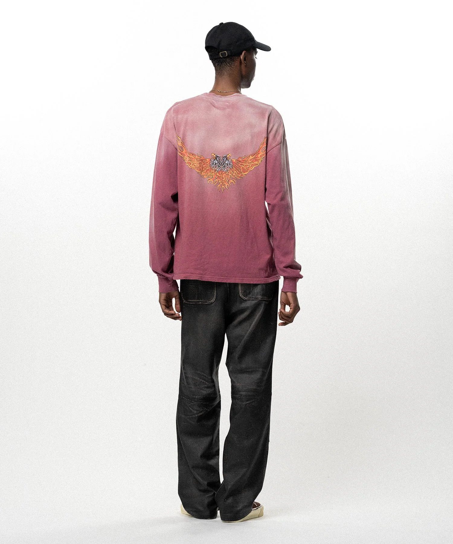 "Double-headed Eagle" Distressed L/S Pocket T-shirt - 1