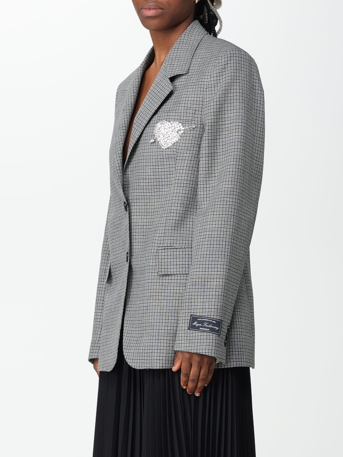 MSGM blazer in wool with check pattern - 3