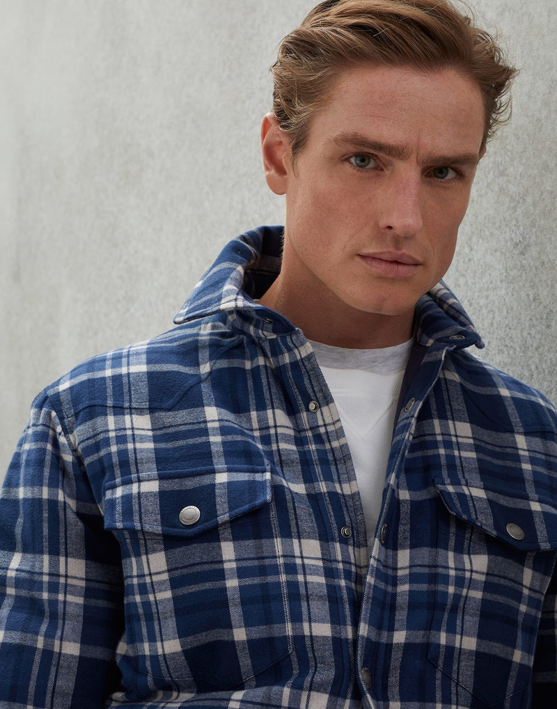 Cotton madras flannel overshirt with Thermore® padding 3