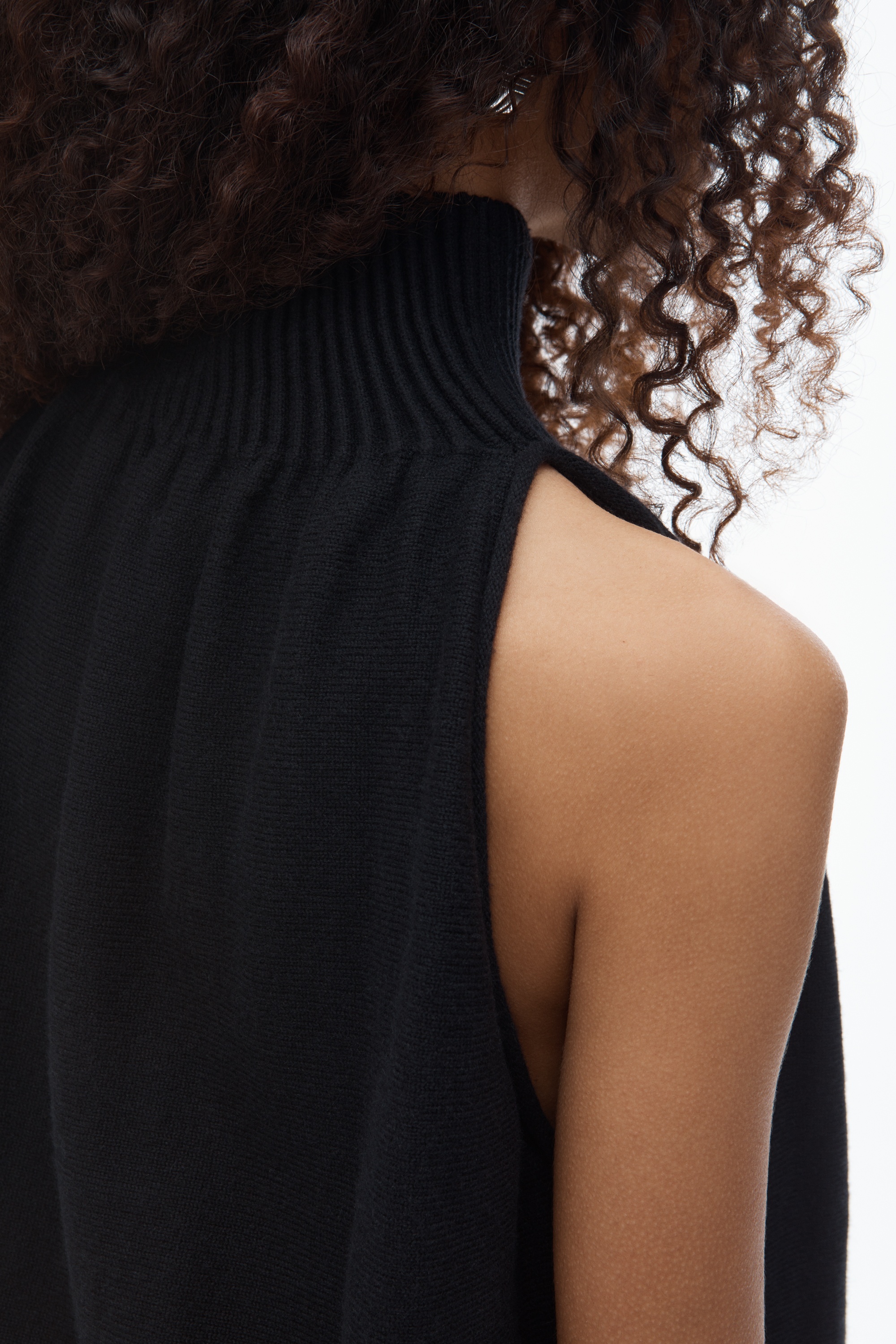 Ruched Turtleneck Halter Dress - 6