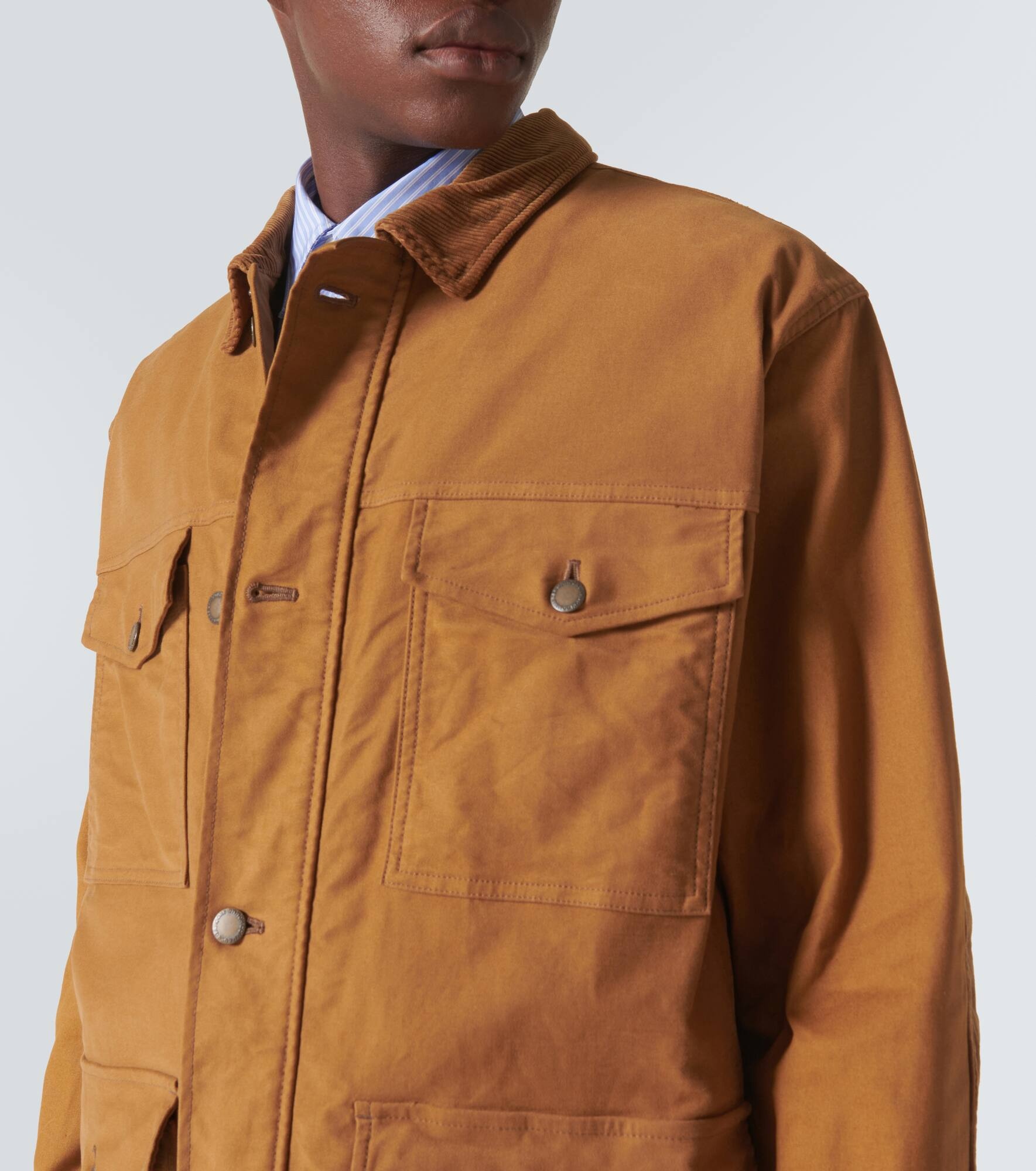 Corduroy-trimmed cotton jacket - 5