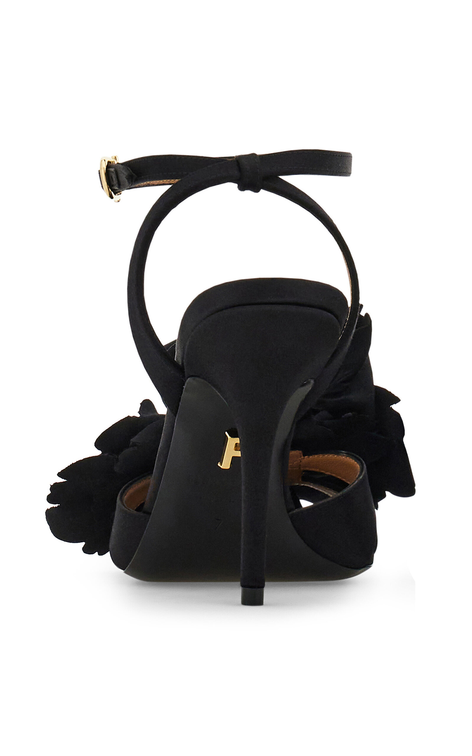 Ghilly Flower-Detailed Leather Sandals black - 3