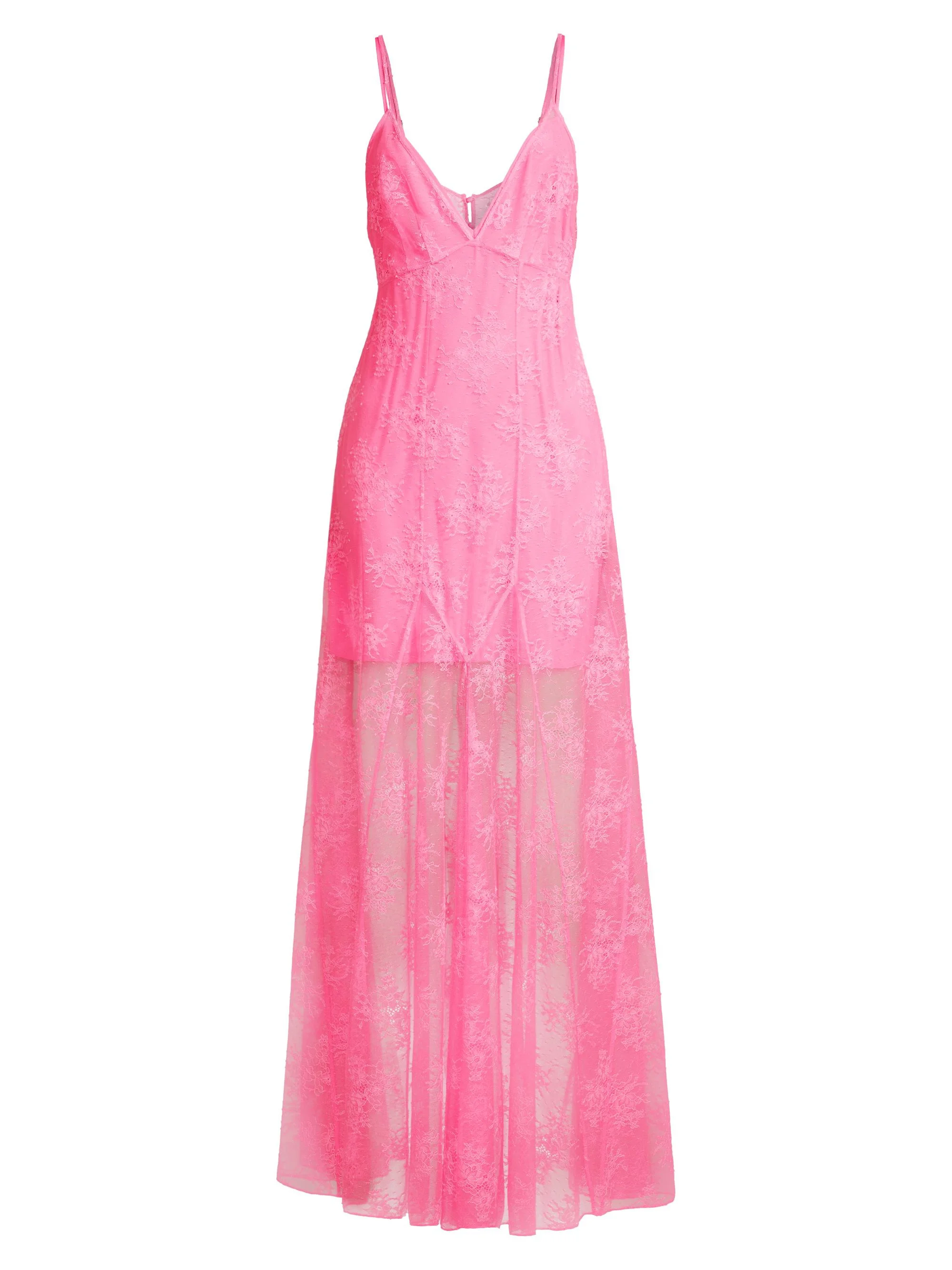 Women's Lace Gown - Hot Pink - 1