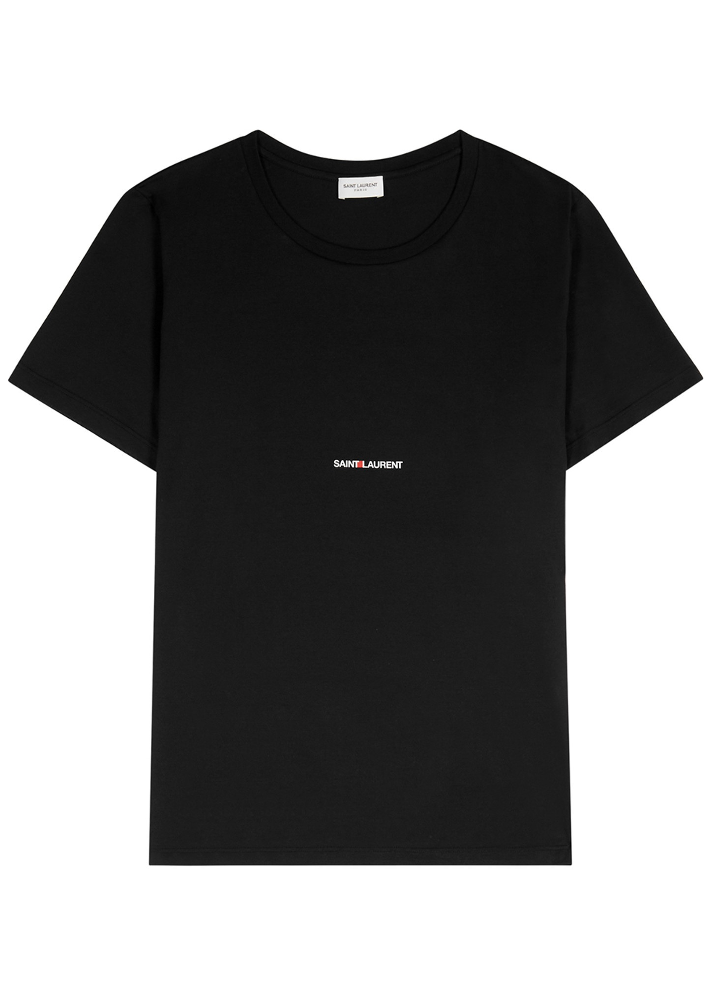 Black logo-print cotton T-shirt - 1