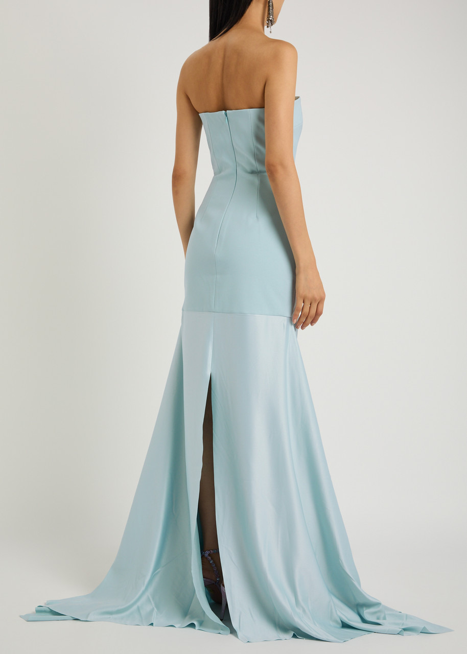Solace London Alessandra Strapless Satin and Crepe Gown - 3