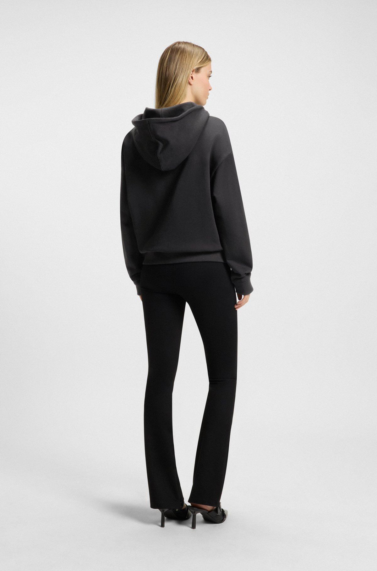 COTTON-TERRY ZIP-UP HOODIE WITH STACKED LOGO - 4