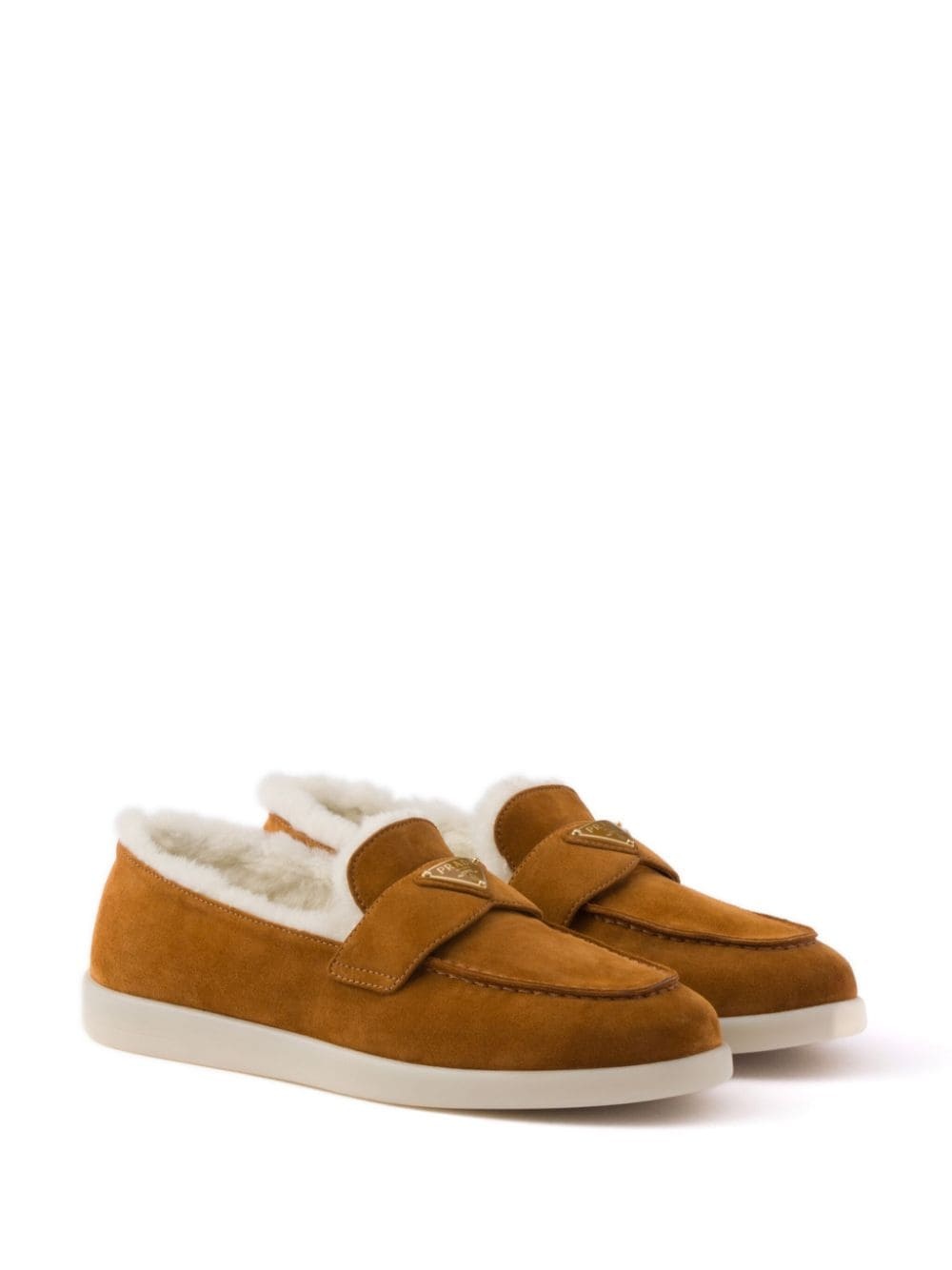 Suede and shearling loafers - 2
