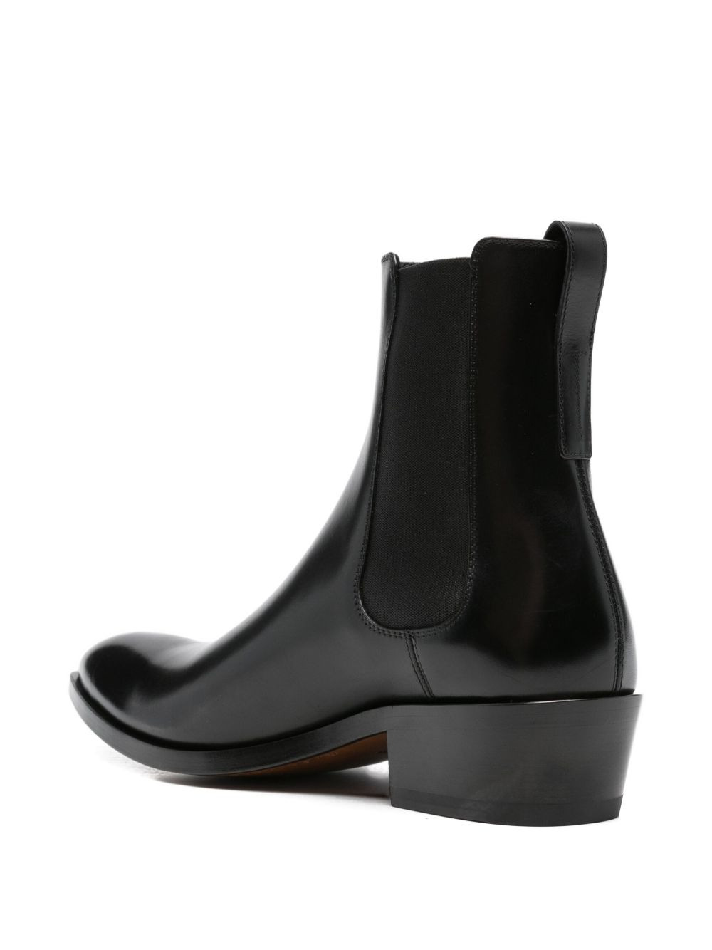 leather pointed-toe chelsea boots - 3
