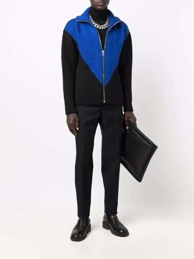 Jil Sander colour-block knit cardigan outlook