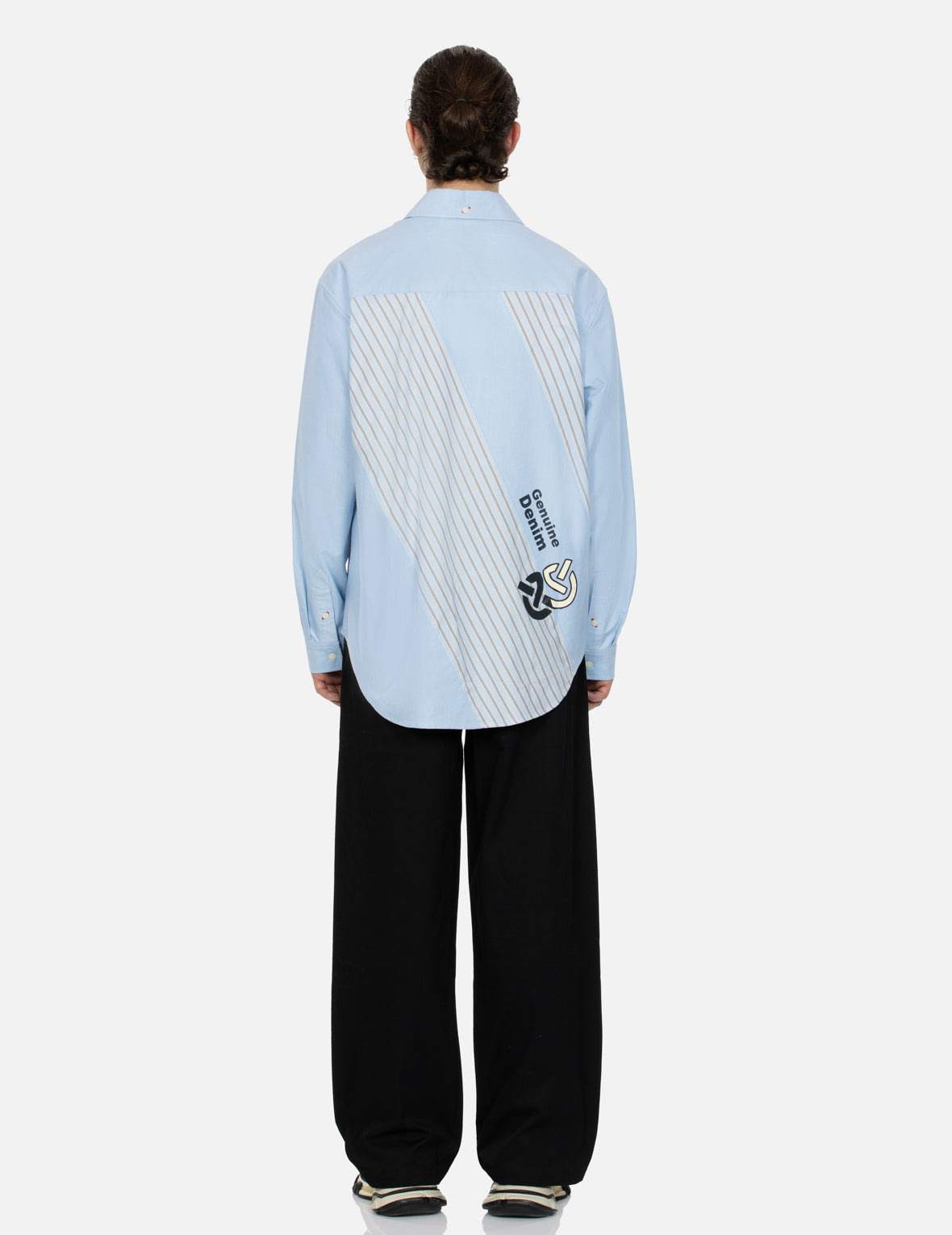 WHEEL OF WISDOM EMBROIDERY POCKET WIDE LEG WOVEN PANTS - 5