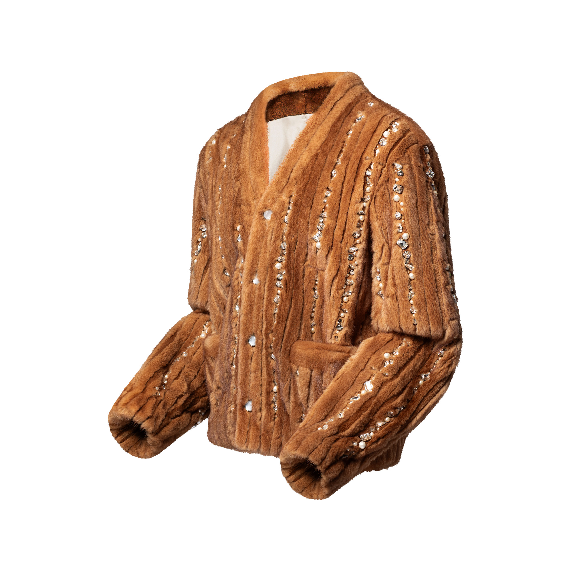 Made To Order Embellished Mink Cardigan - 2