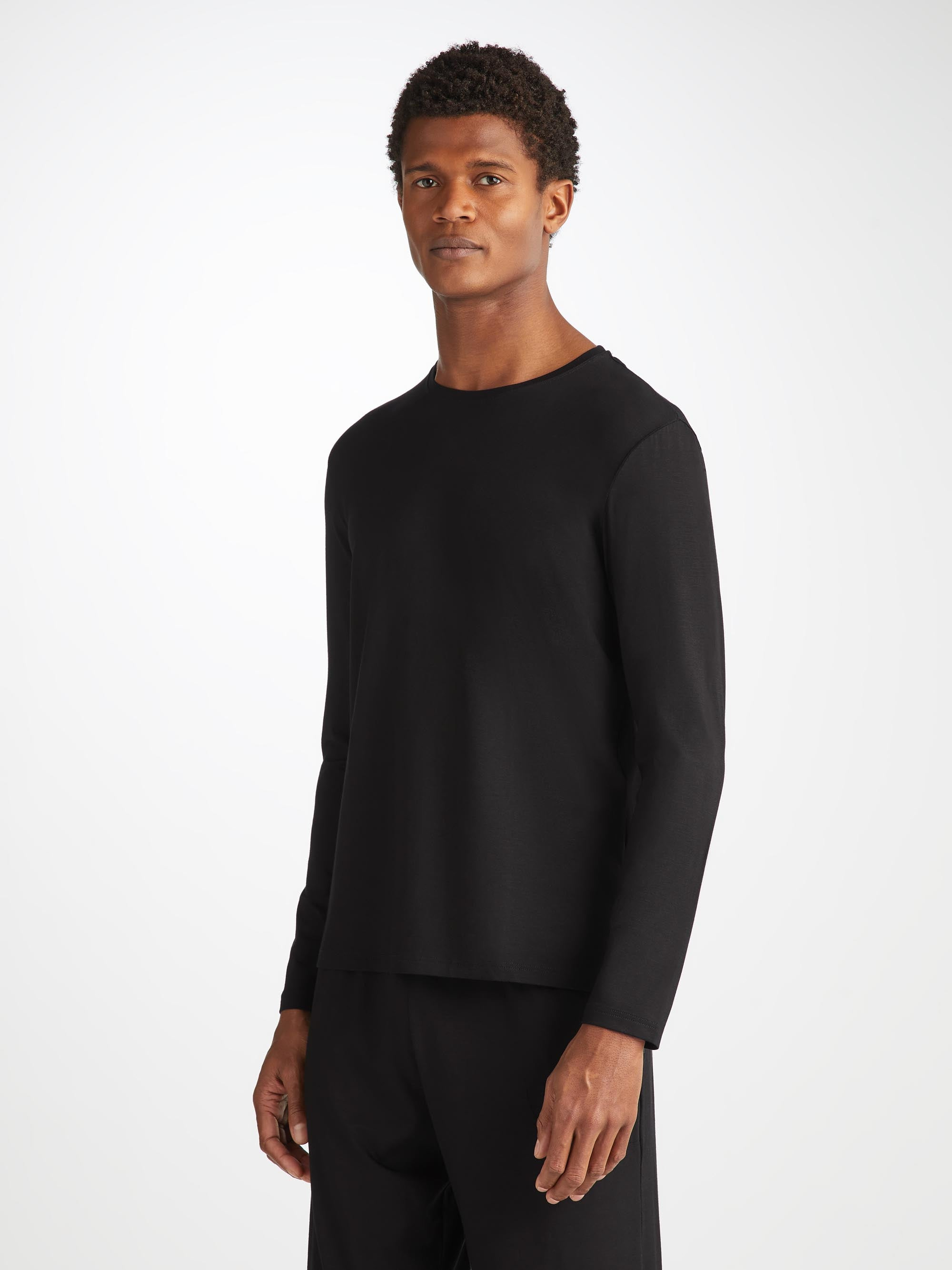 Men's Long Sleeve T-Shirt Basel Micro Modal Stretch Black - 8