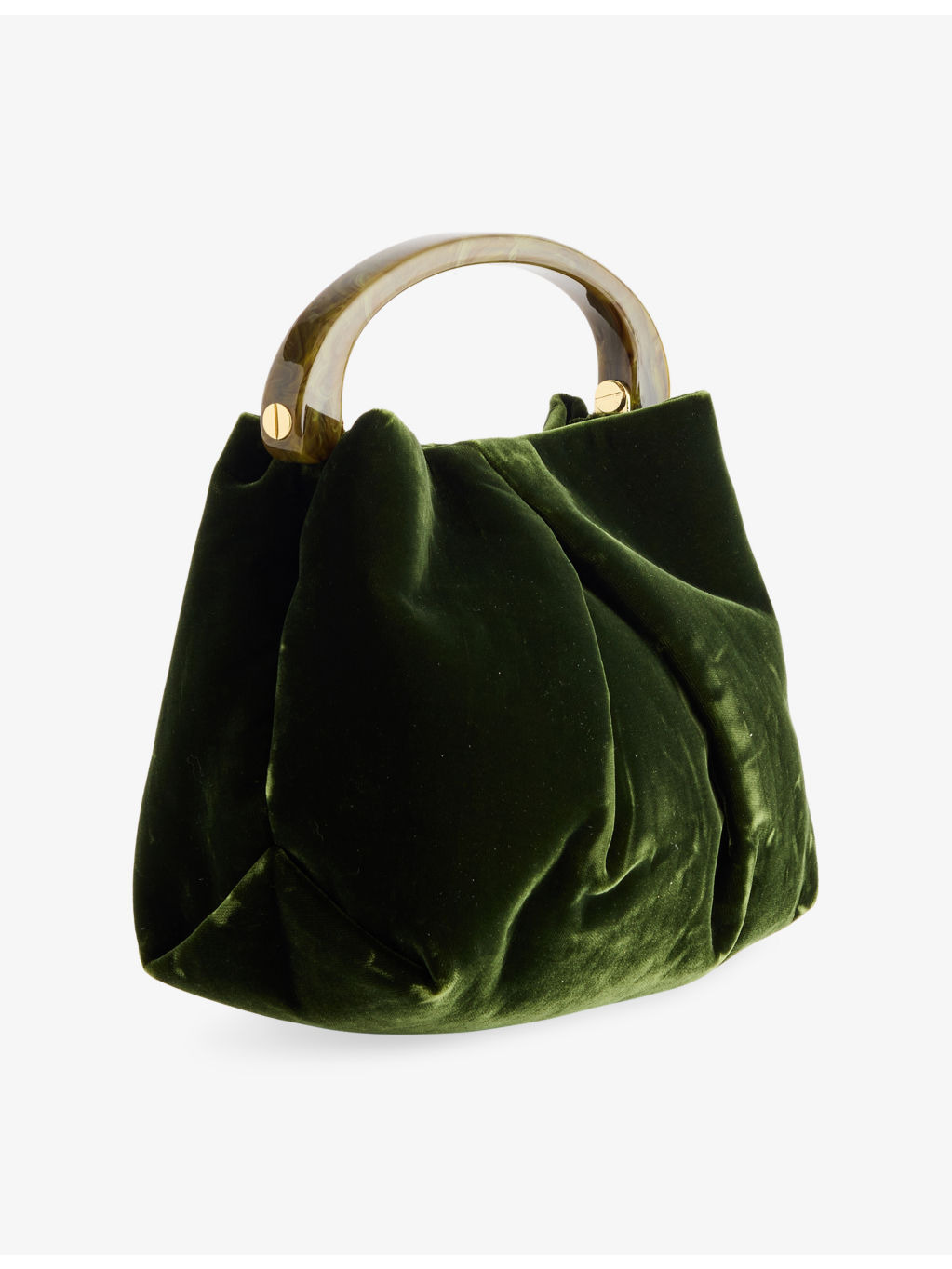 Small Cotton-Velvet Top-Handle Bag - 5