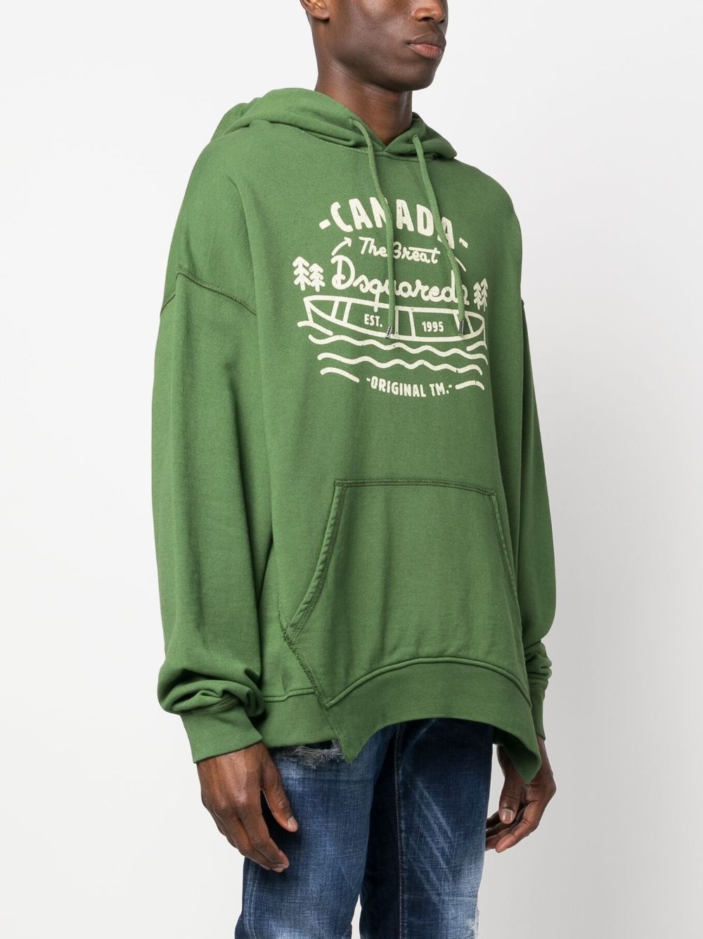 graphic-print cotton hoodie - 3