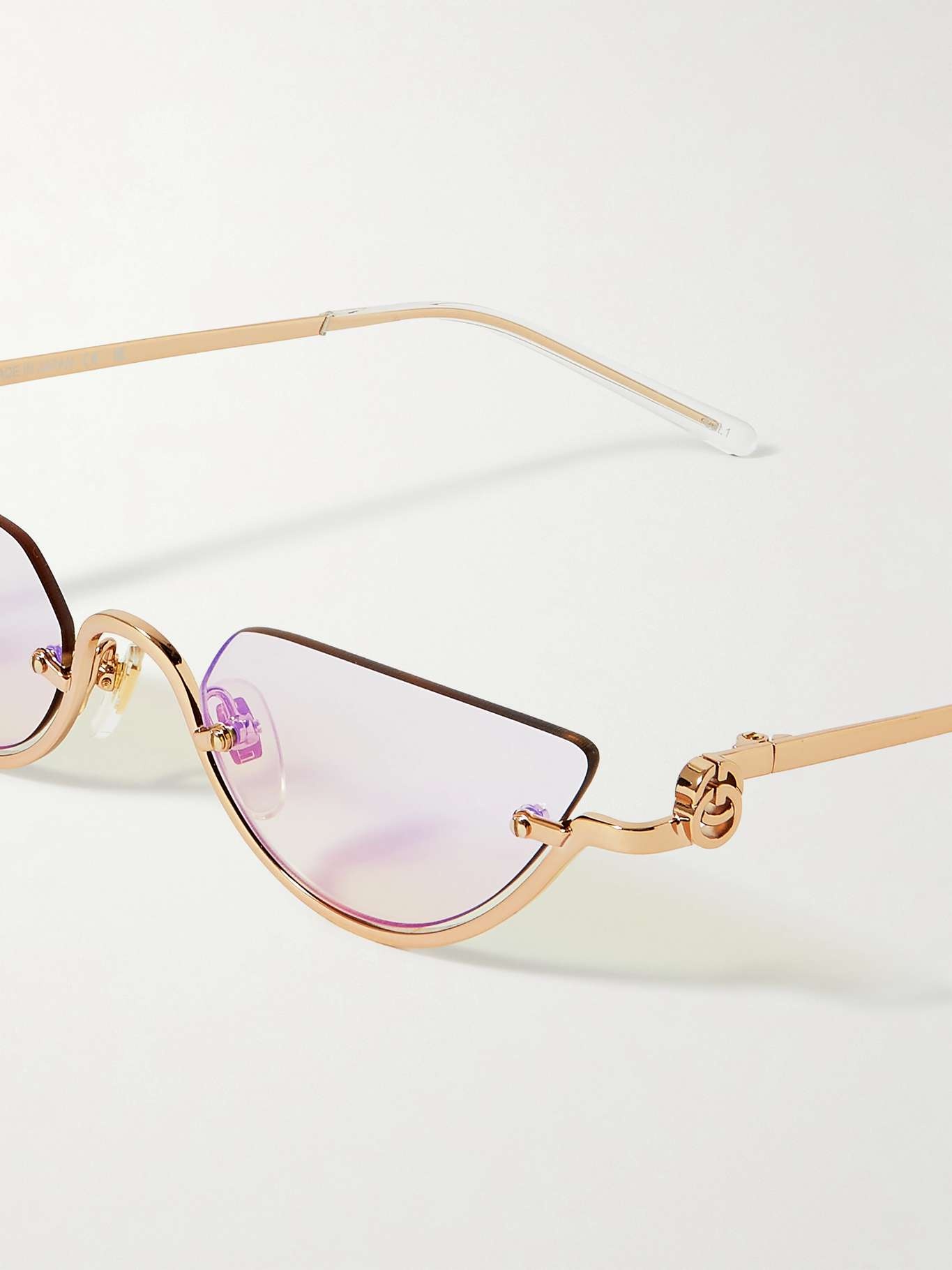 Cat-eye gold-tone sunglasses - 4