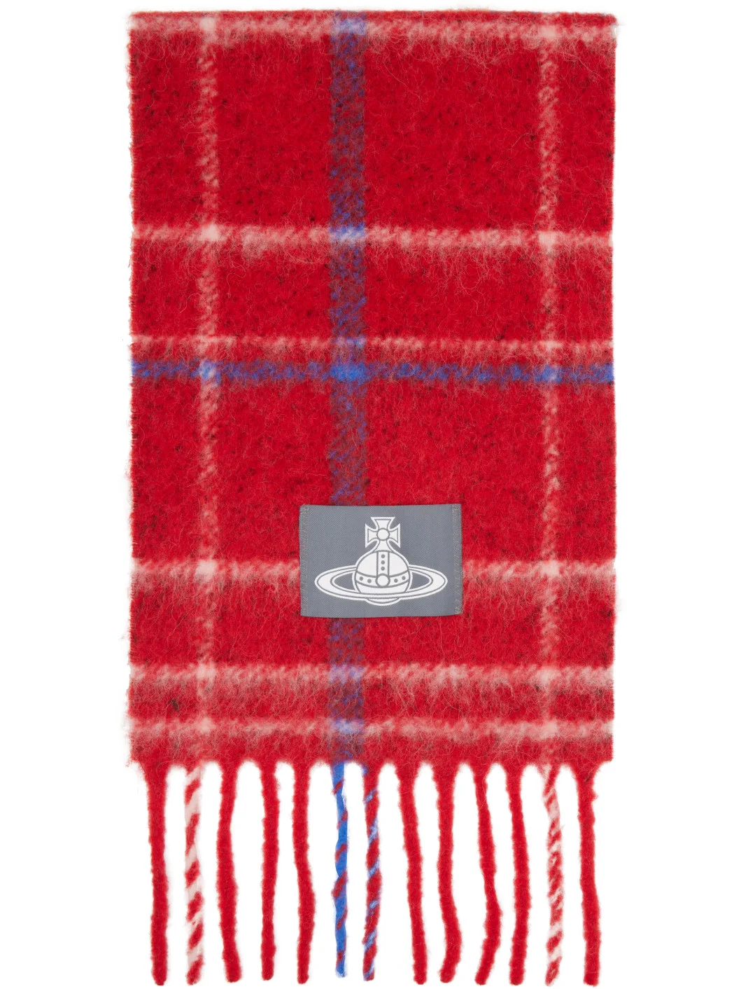 Red Check Alpaca Scarf - 1