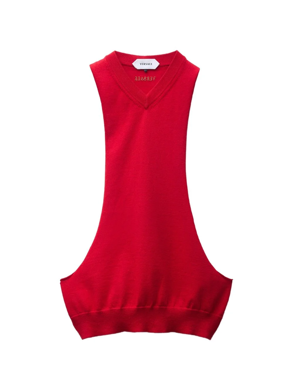 V-neck logo knitted top - 1