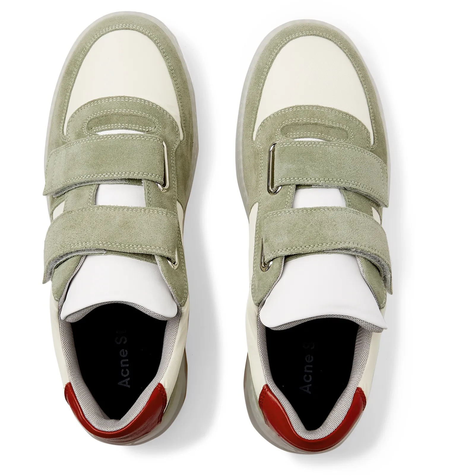 Leather-Trimmed Suede and Shell Sneakers - 8