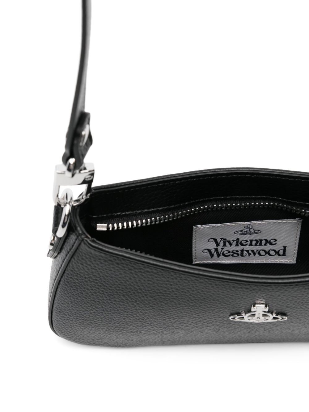 Orb-plaque leather shoulder bag - 5