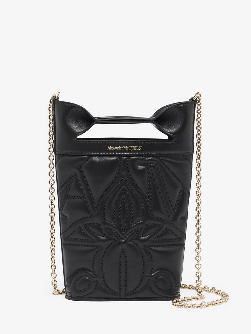 Women's The Bow Mini With Chain in Black - 1