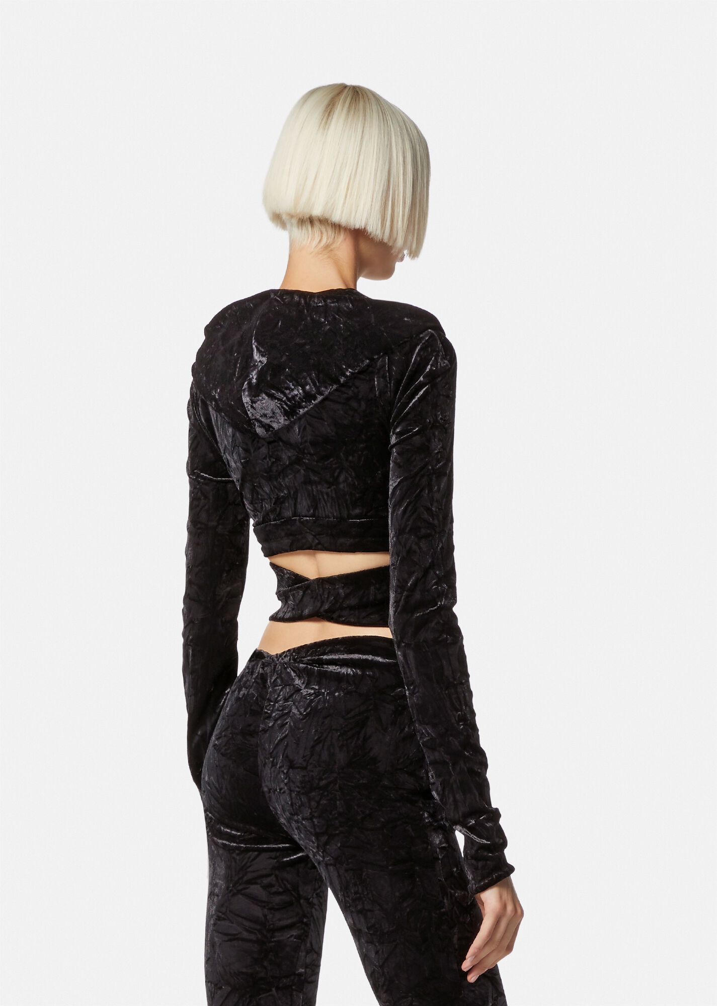Medusa Biggie Velvet Crop Hoodie - 4
