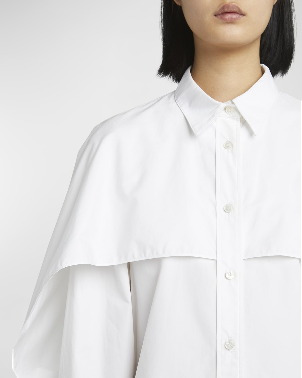 Balloon Cape Button-Down Shirt - 5