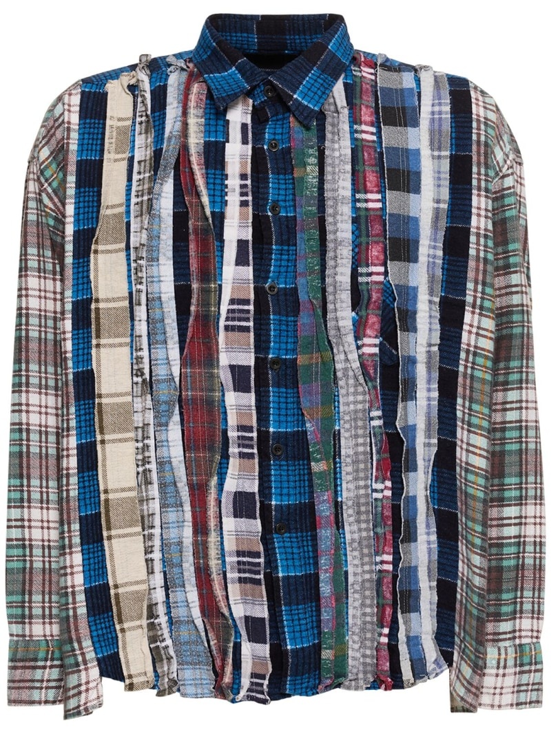 Ribbon cotton flannel shirt - 1