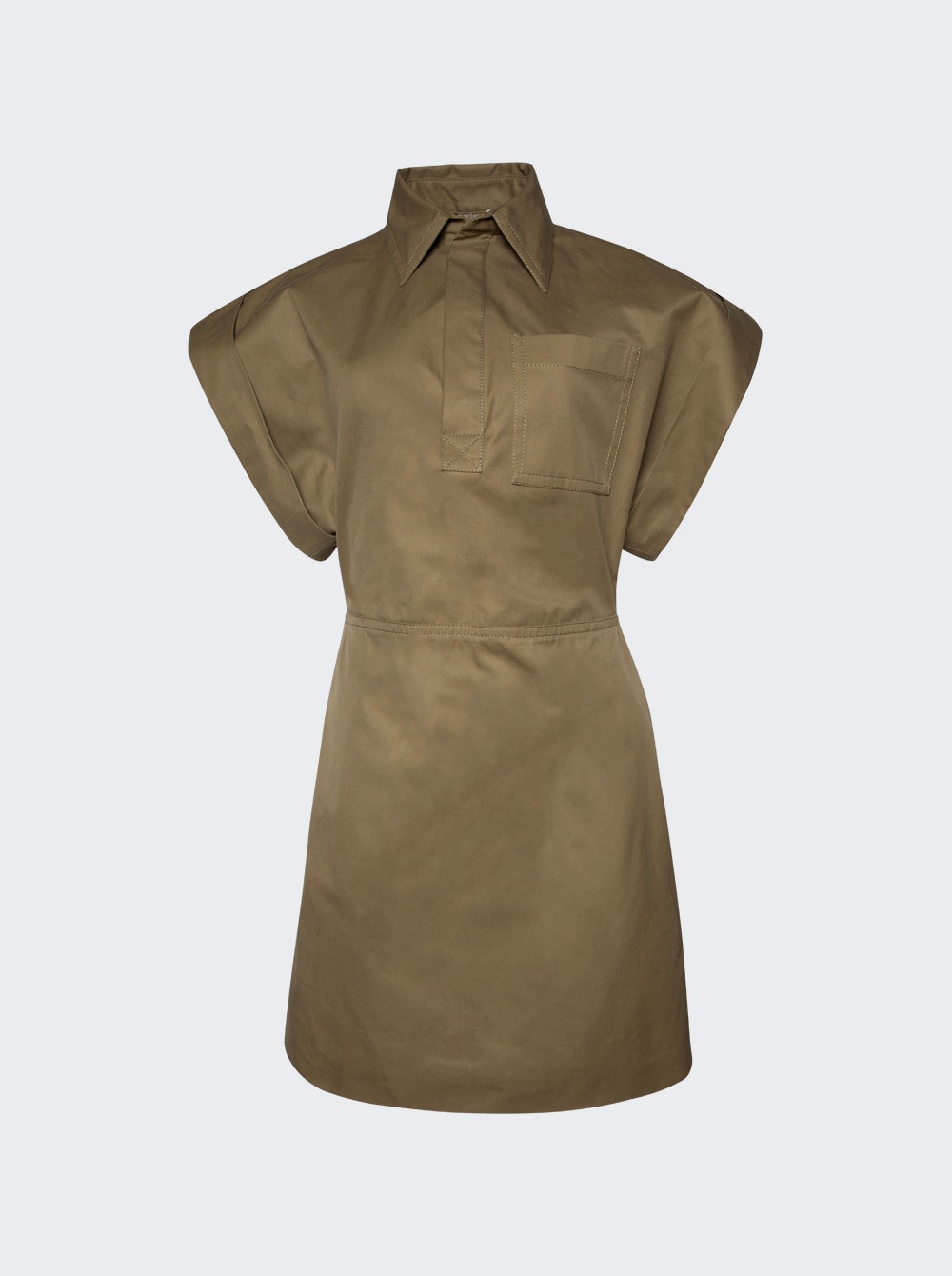 Gabardine Dress Dark Sand - 1