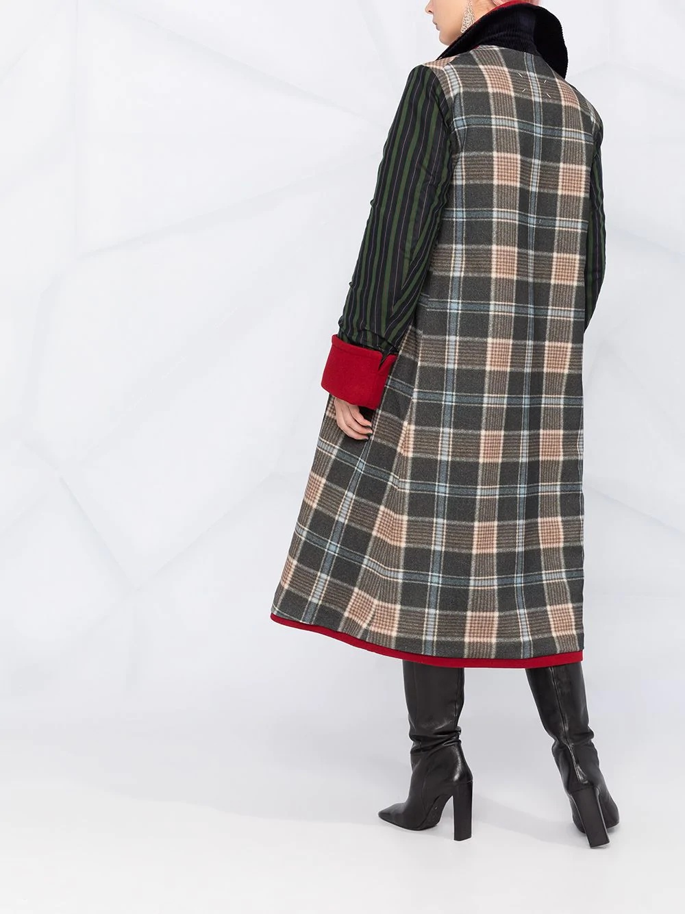 check panelled midi coat - 6