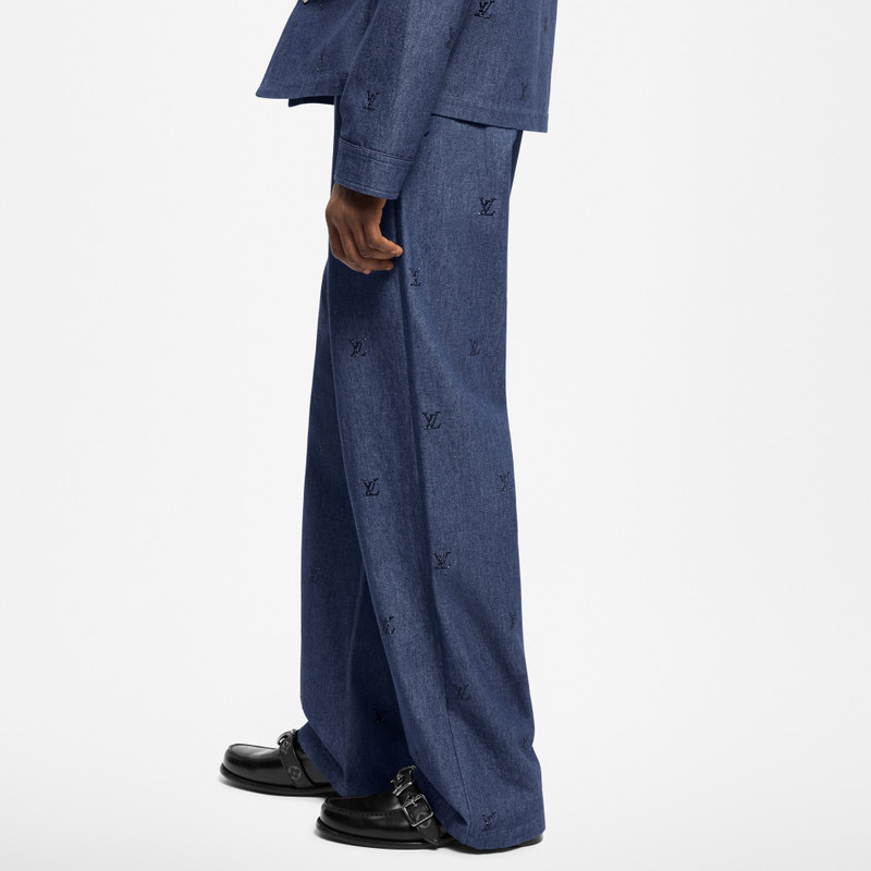 LV Blason Embellished Denim Pants 4