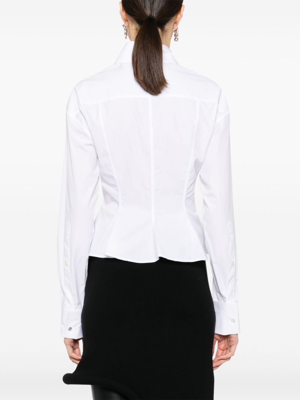 peplum-waist cotton shirt - 4