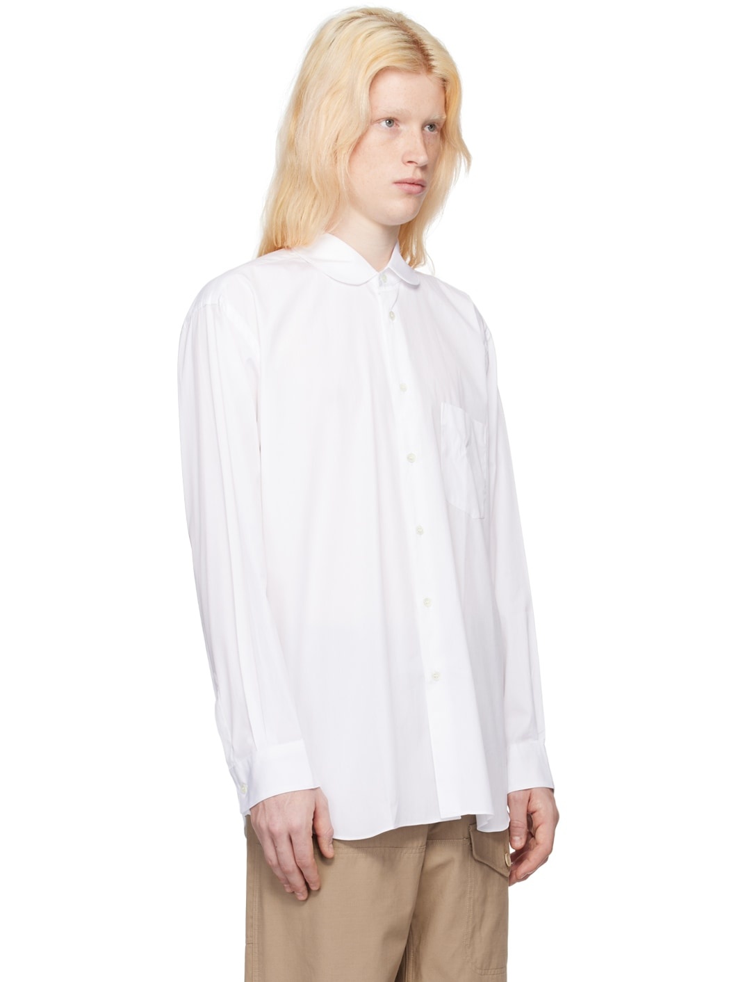 White Peter Pan Collar Shirt - 2