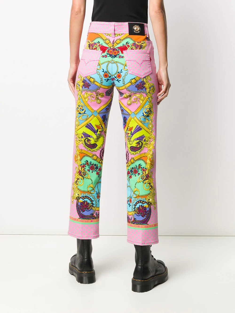 baroque print trousers - 4