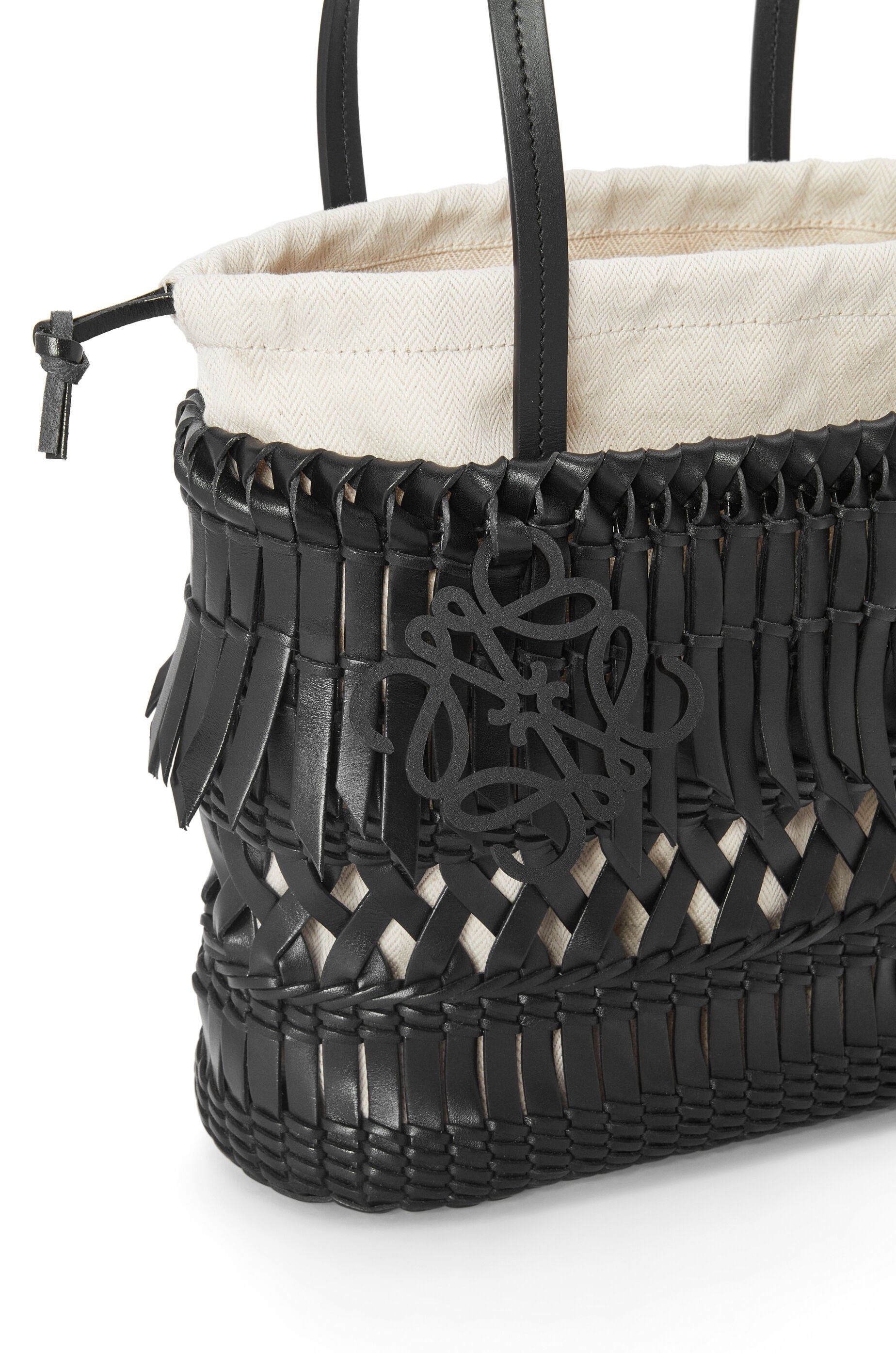 Loewe Fringe Square Basket bag in calfskin REVERSIBLE