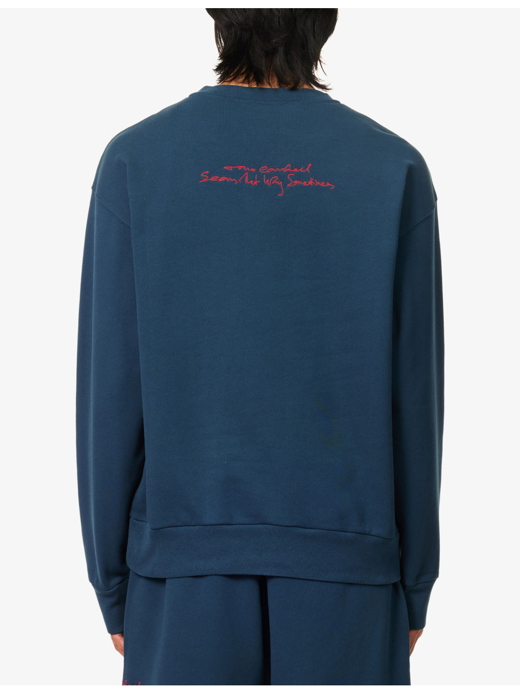 Script-Embroidery Boxy-Fit Cotton-Jersey Sweatshirt - 4