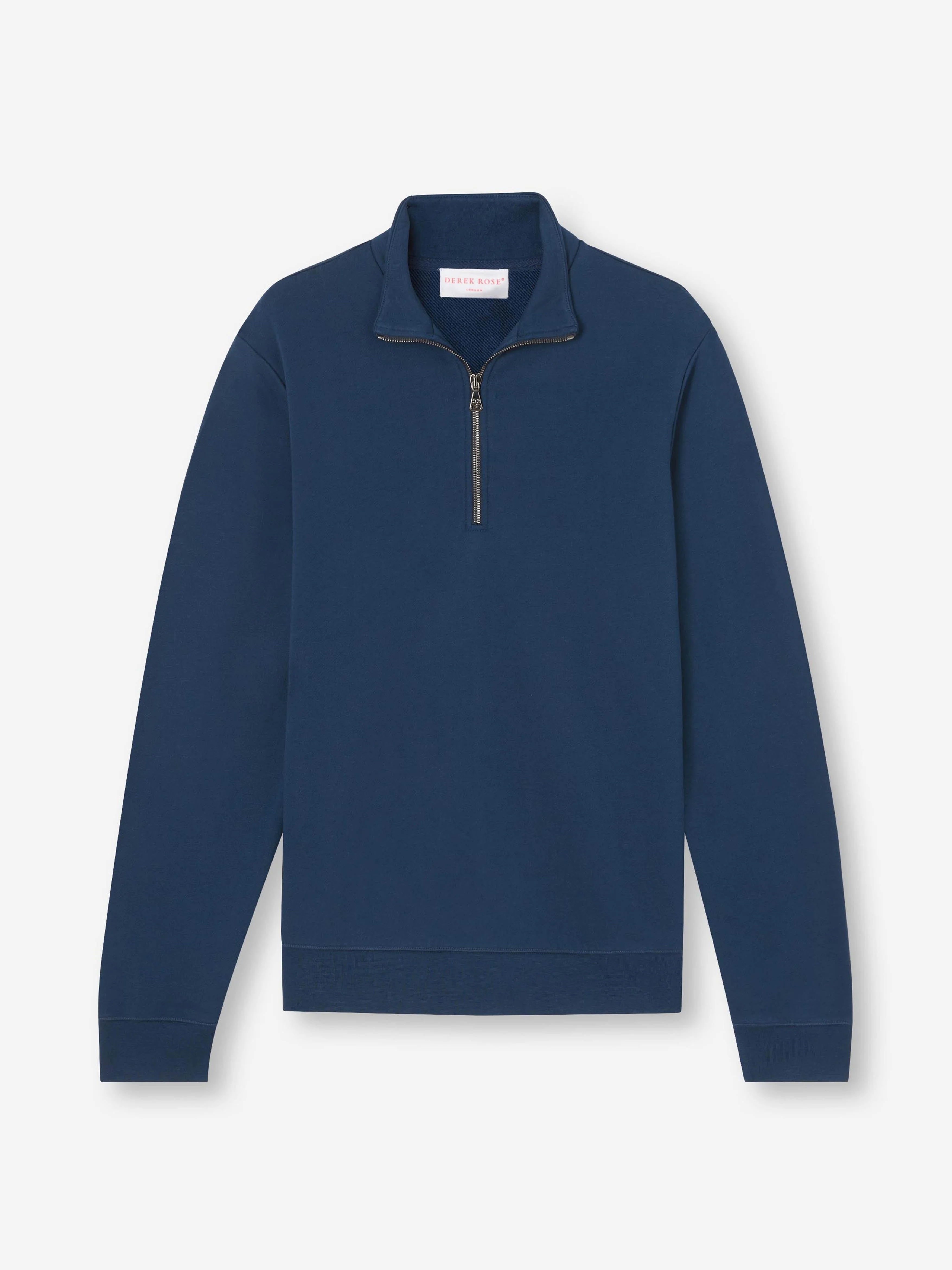 Quinn Cotton Modal Half-Zip Sweatshirt Navy Blue - 1