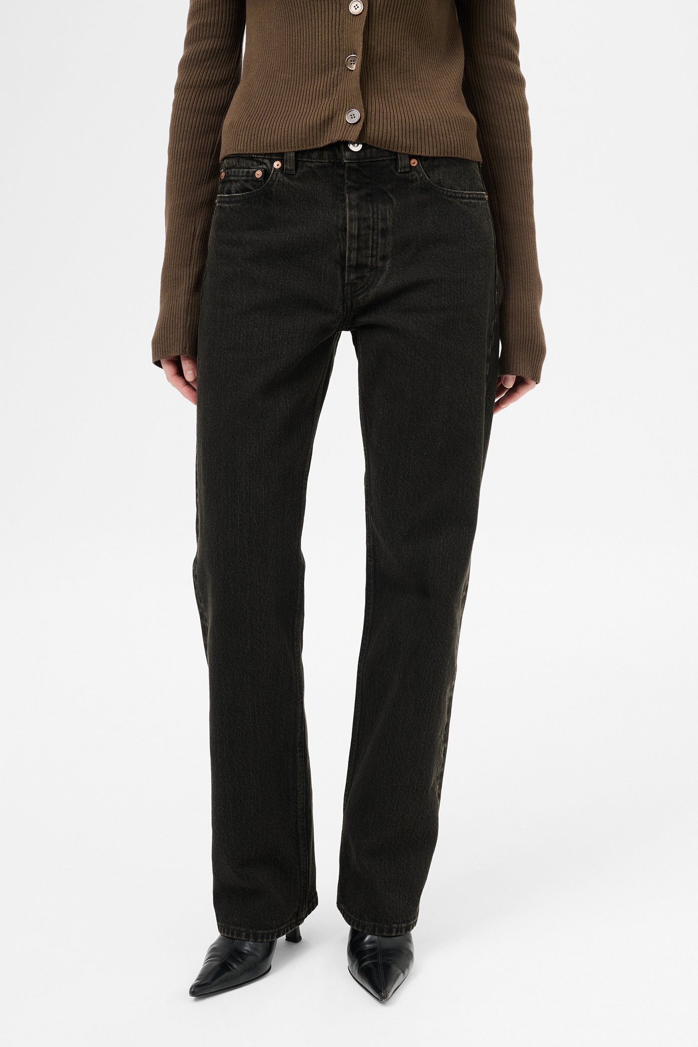 Linear Cut Kamari Black Chain Twill - 3