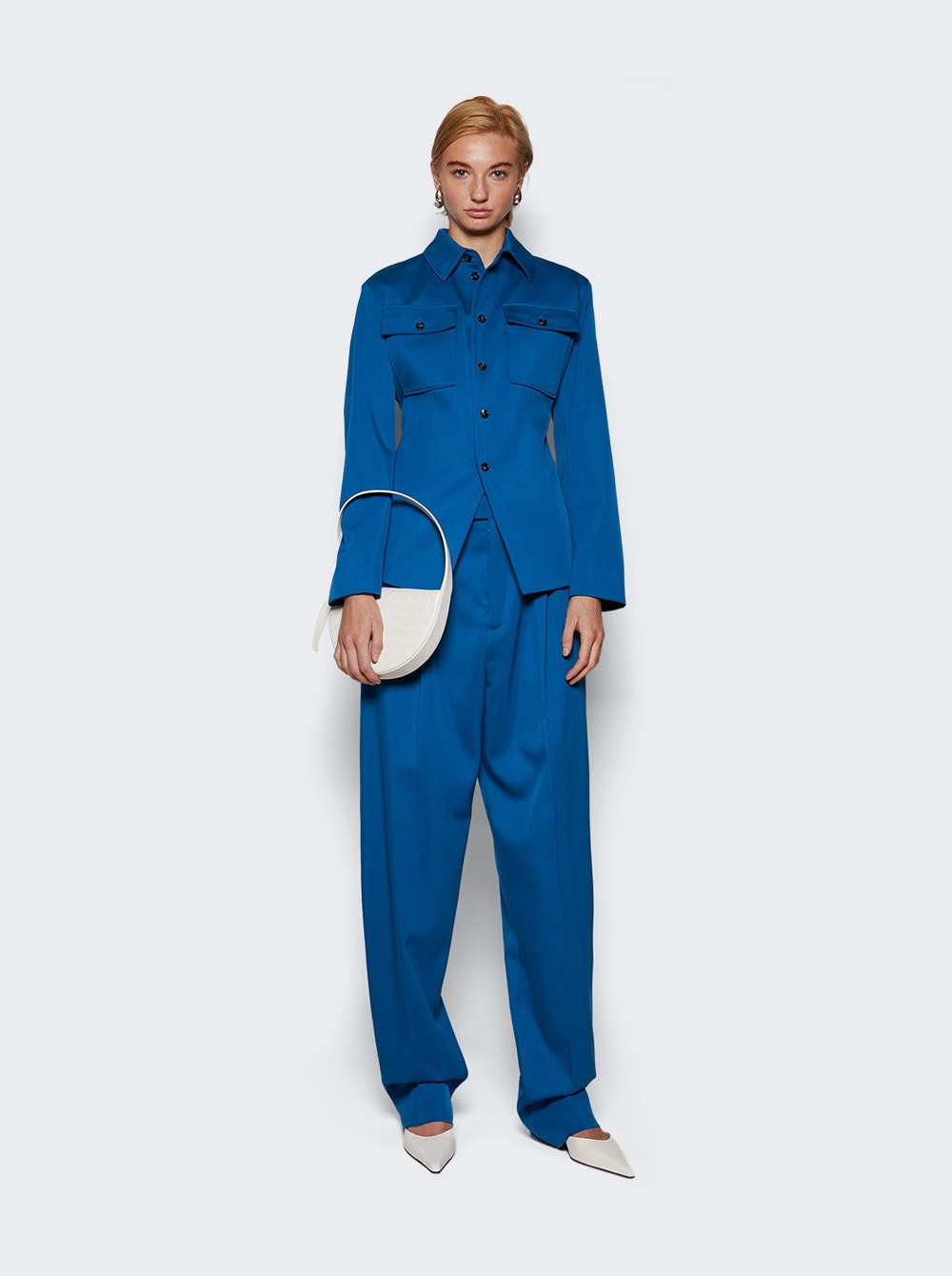 Wool Gabardine Trousers Pacific Blue - 2