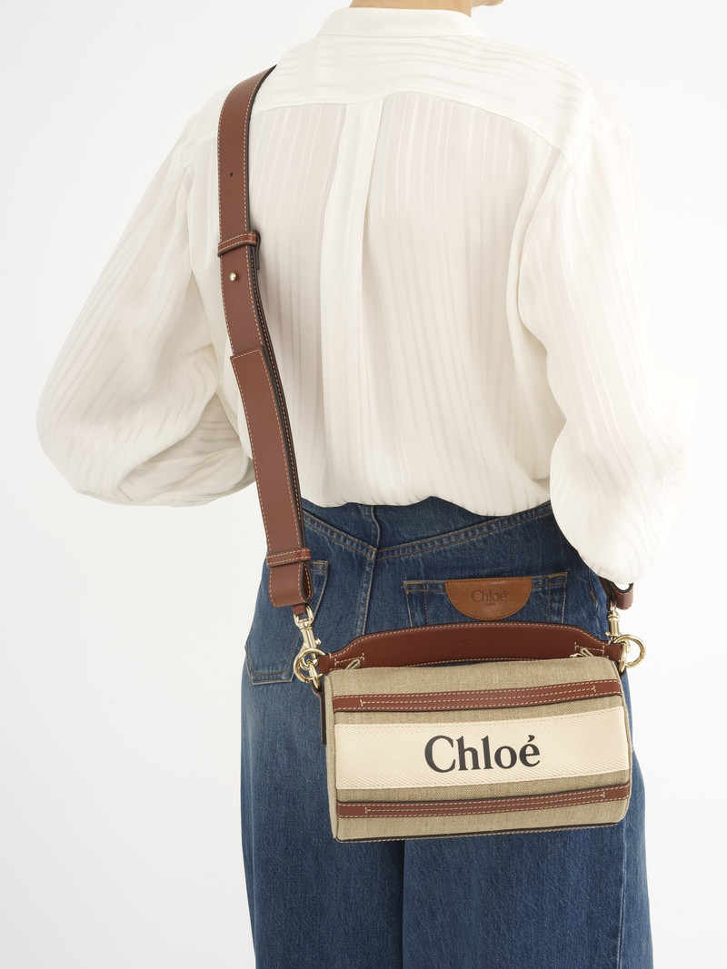 Chloé TUBE SHOULDER BAG IN LINEN & SMOOTH LEATHER outlook
