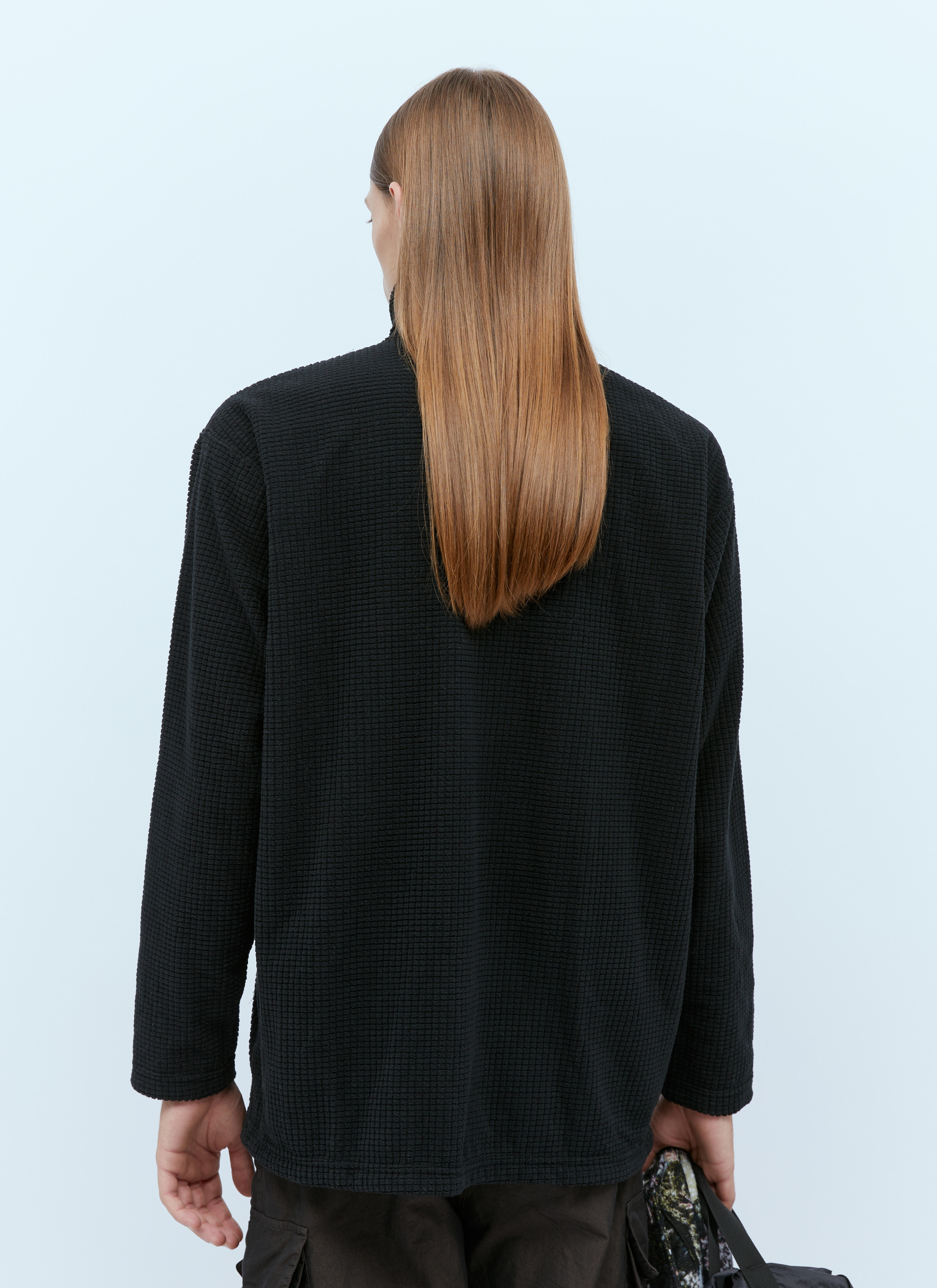 Zip-Up Mock Knit Sweater - 5